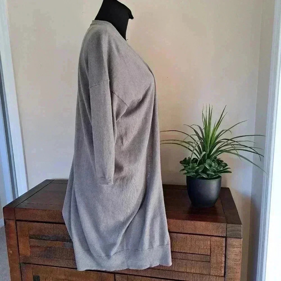 All Saints Cast Cardigan Womens XS Grey Lightweight Asymmetrical  Sweater - Picture 2 of 13